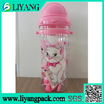 Cute Cat Cartoon Design, Heat Transfer Film for Plastic Water Bottle